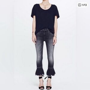 MOTHER Women's Gray/Black Flare Jeans